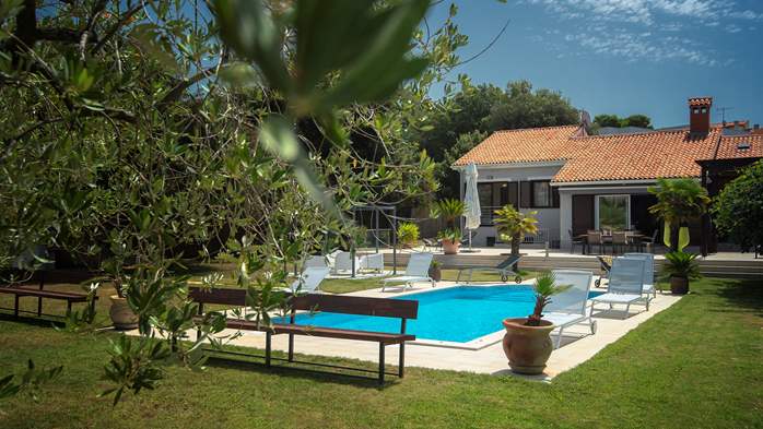 Stunning villa with outdoor pool, 10 m from the sea, parking,WiFi, 13