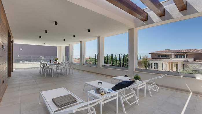 Elegante Villa mit Balkon mit Meerblick, Pool, Sauna, 5 SZ, WLAN, 19