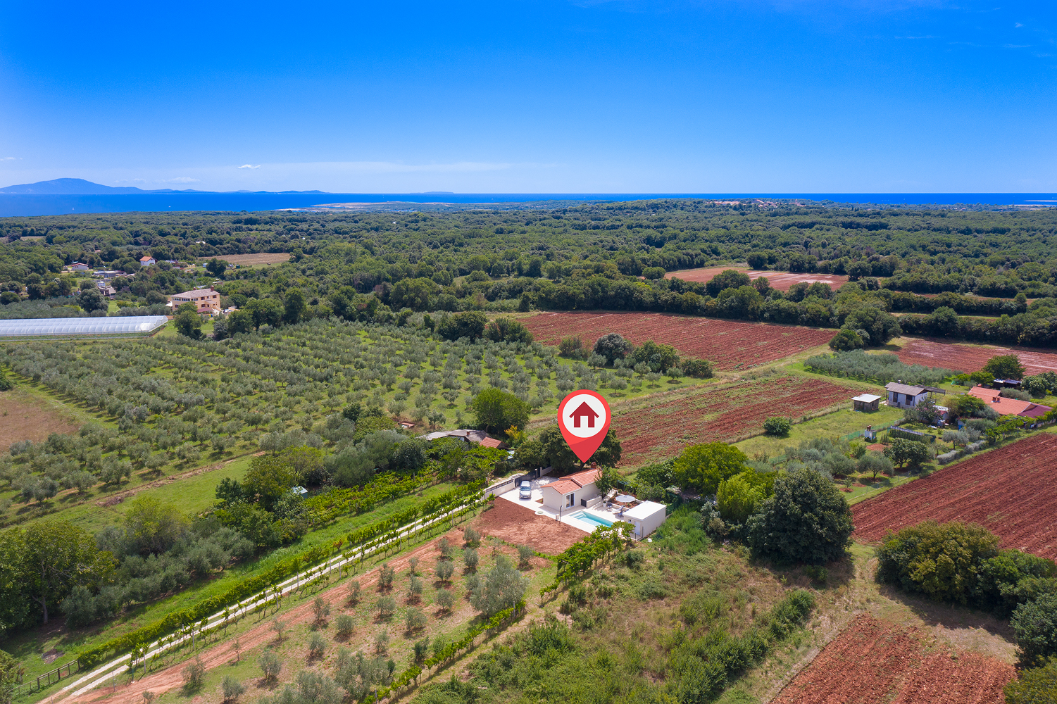 Villa Cvita in Šišan mit privatem Pool und Sommerküche