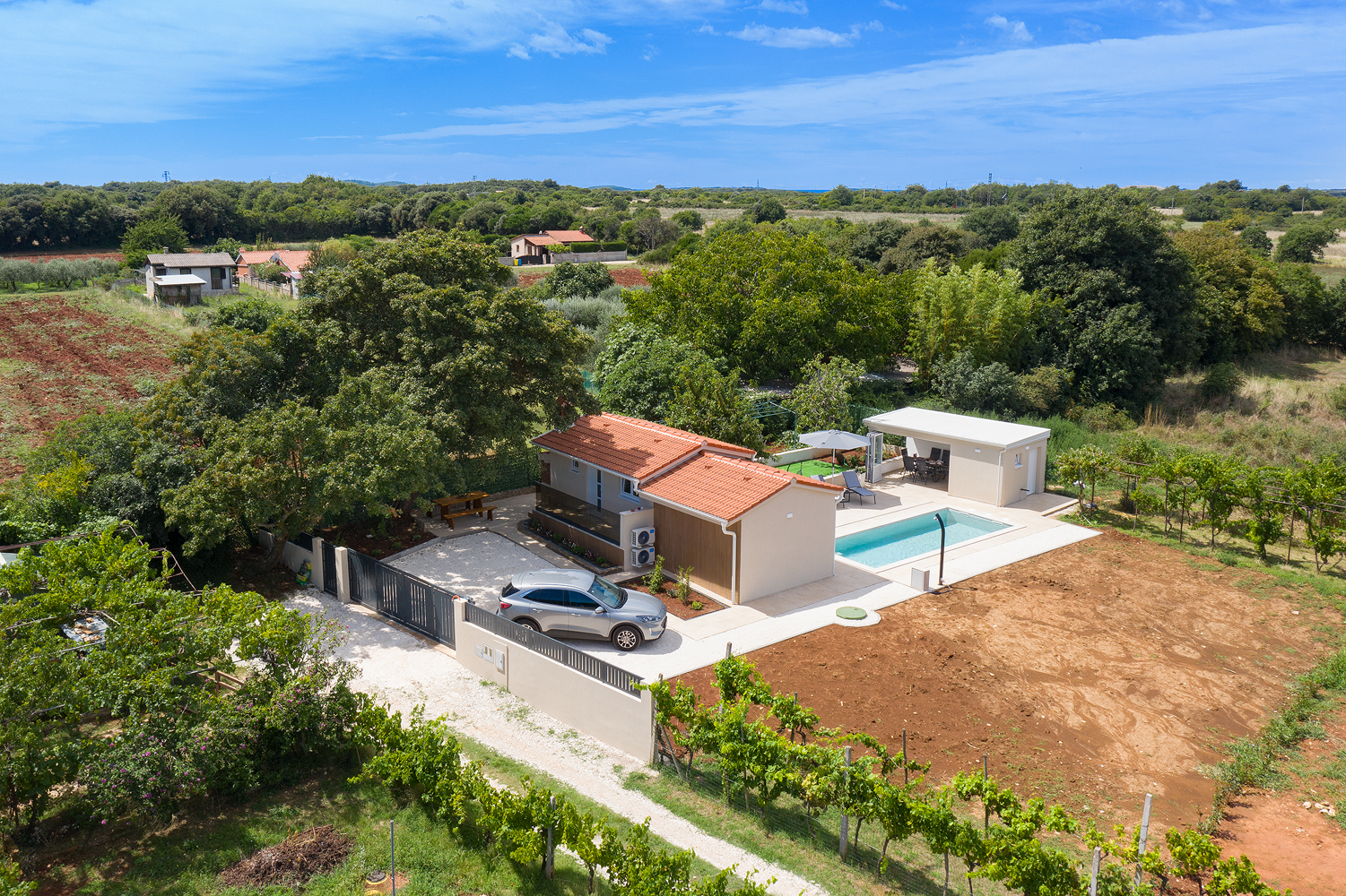 Villa Cvita in Šišan mit privatem Pool und Sommerküche