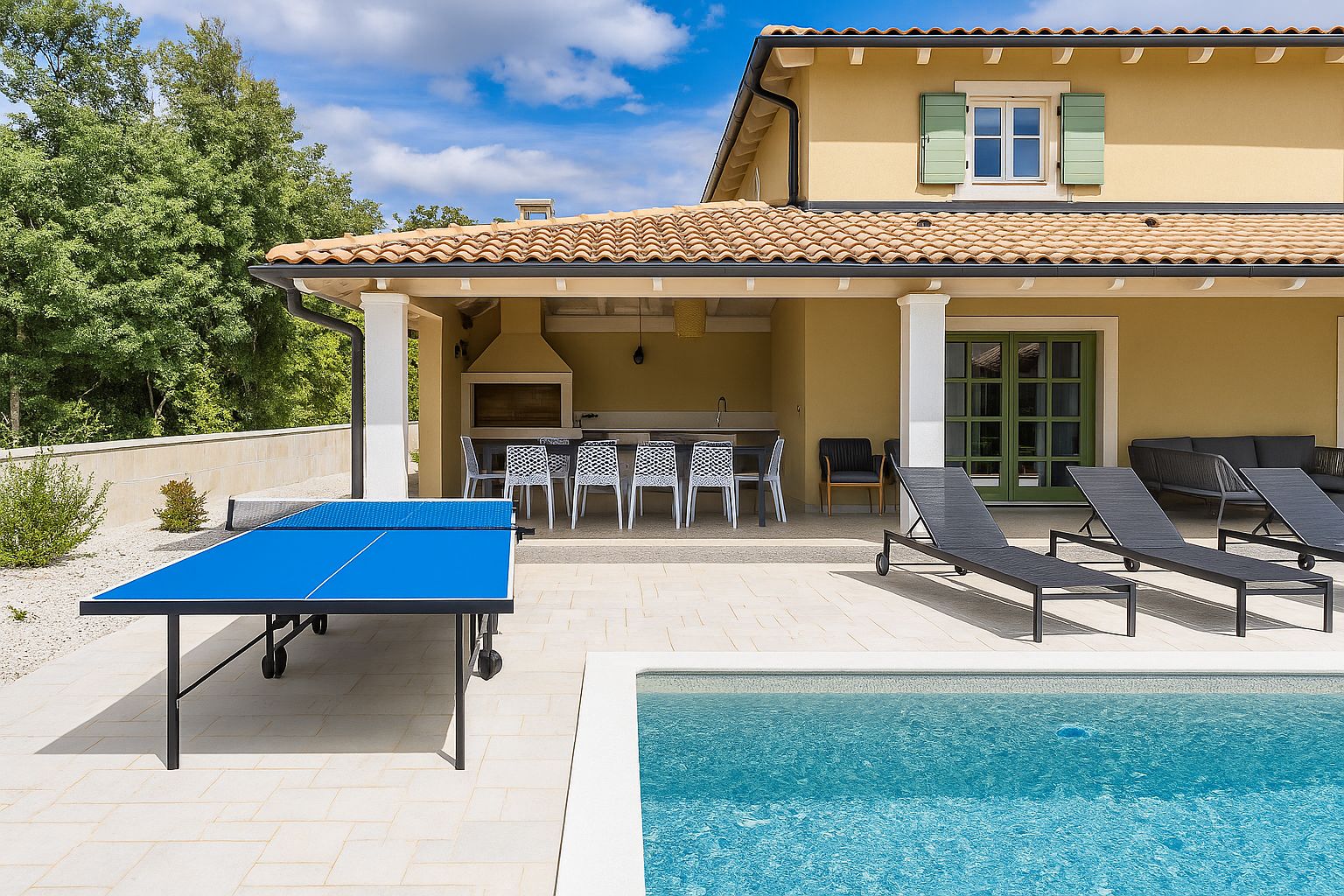 Villa Lunistra mit Pool und Tischtennis