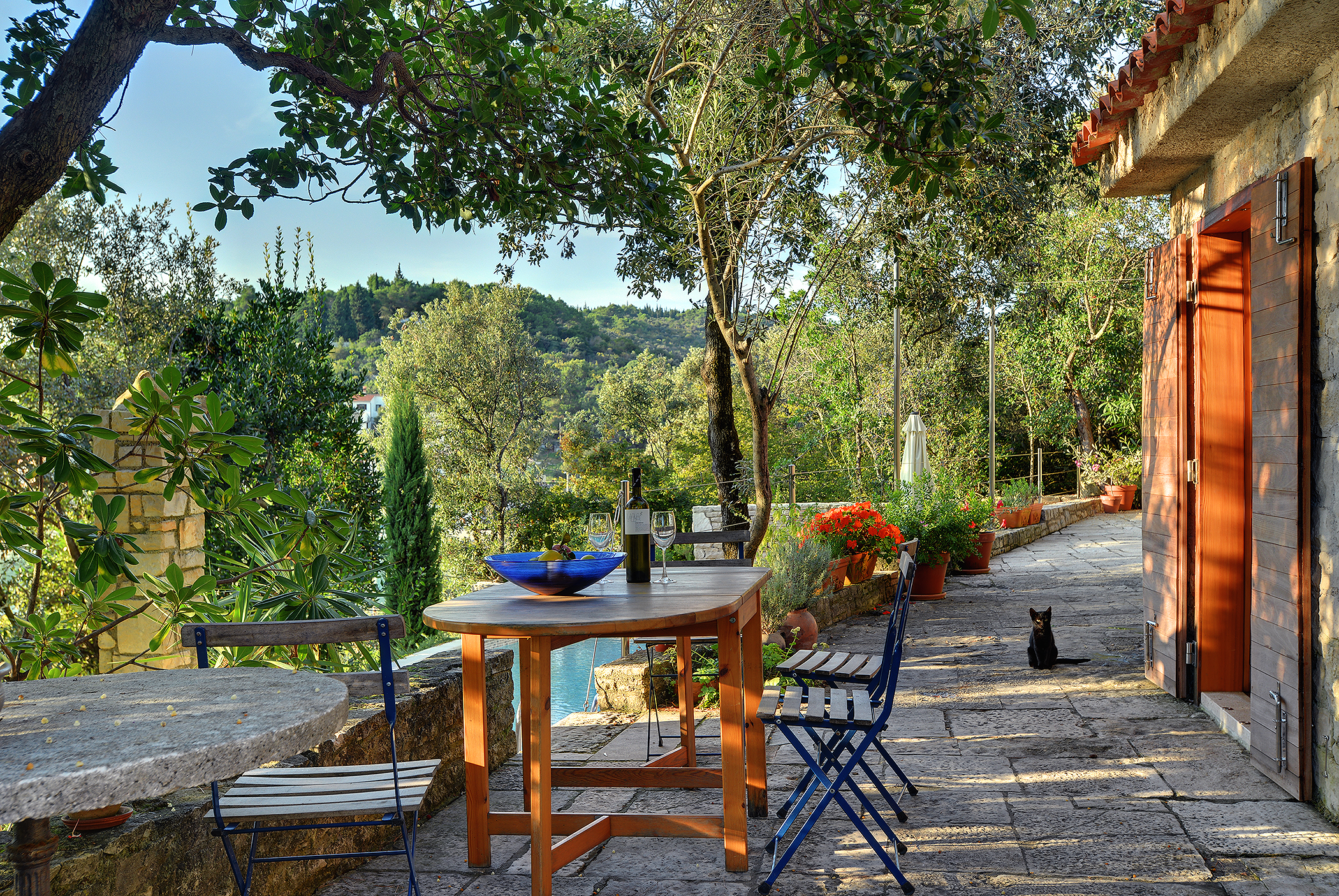 Villa with private pool, summer kitchen with a wood oven and BBQ