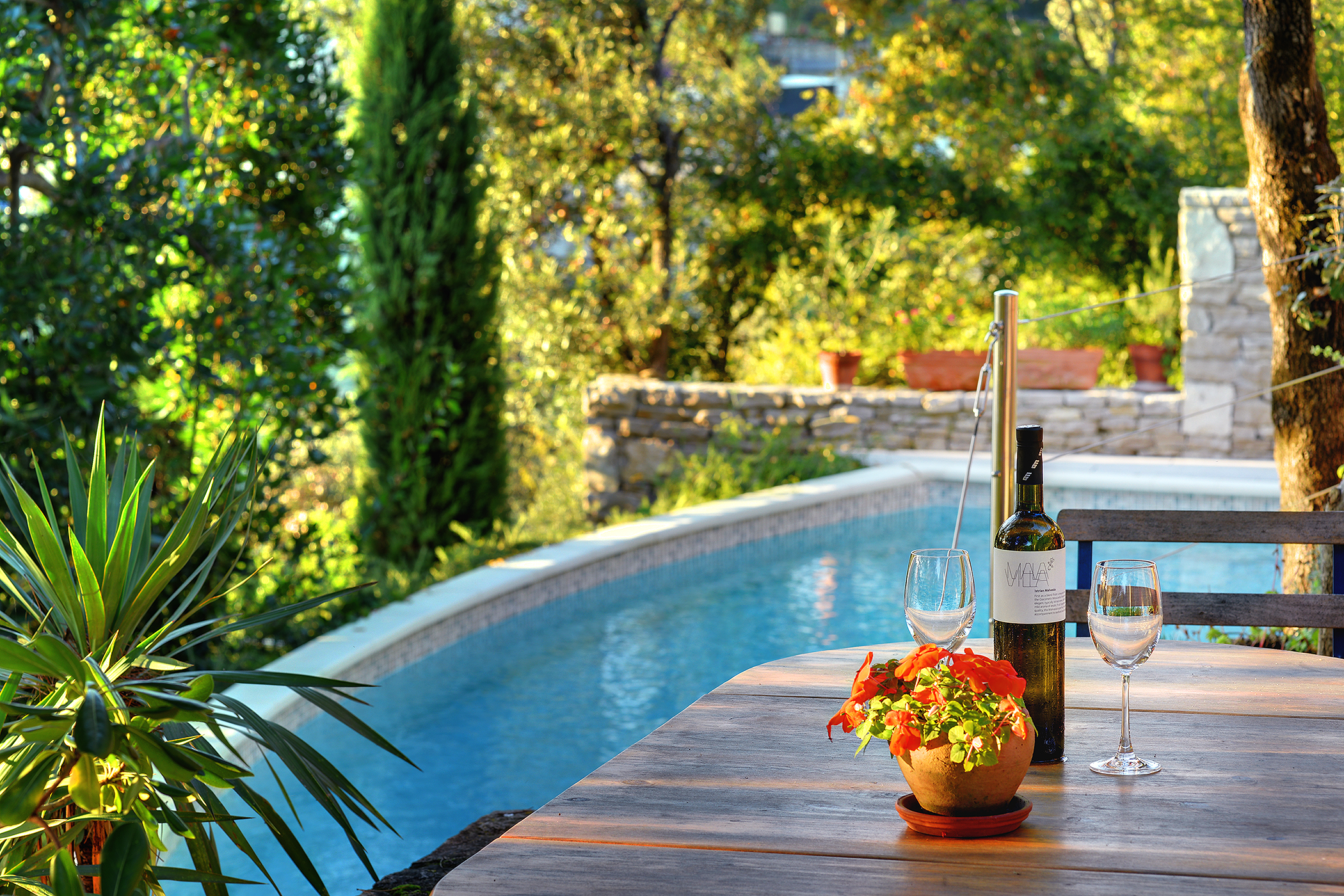 Villa with private pool, summer kitchen with a wood oven and BBQ