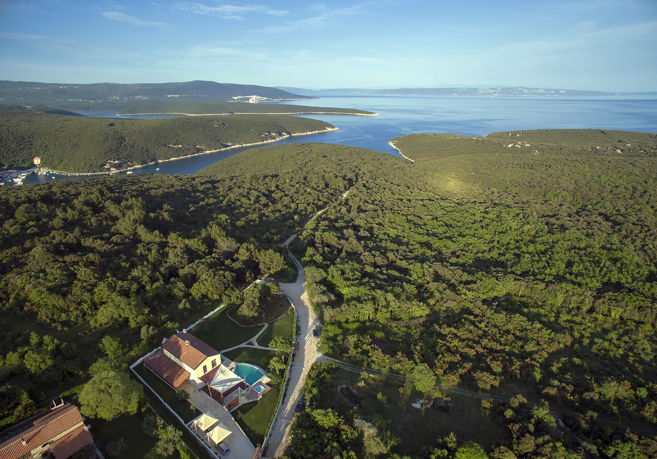 Villa with infinity pool, glass sauna,terrace and unique sea view