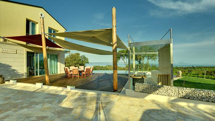 Villa mit Infinity-Pool, Glassauna, Terrasse und Meerblick, 17