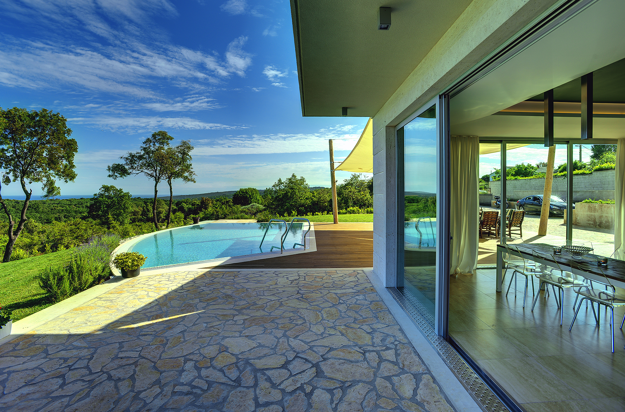 Villa with infinity pool, glass sauna,terrace and unique sea view