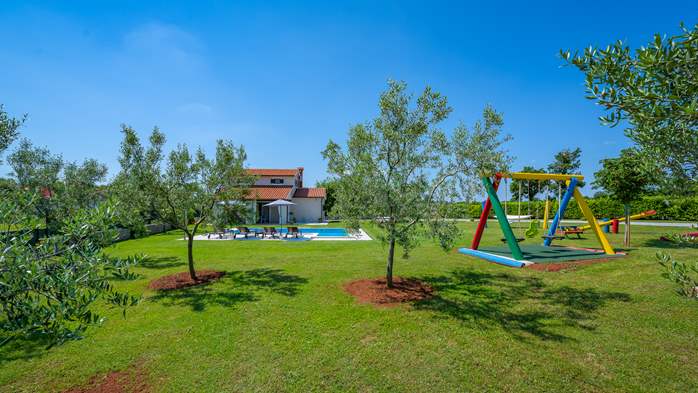 Villa with outdoor pool, garden and playground for children, 11