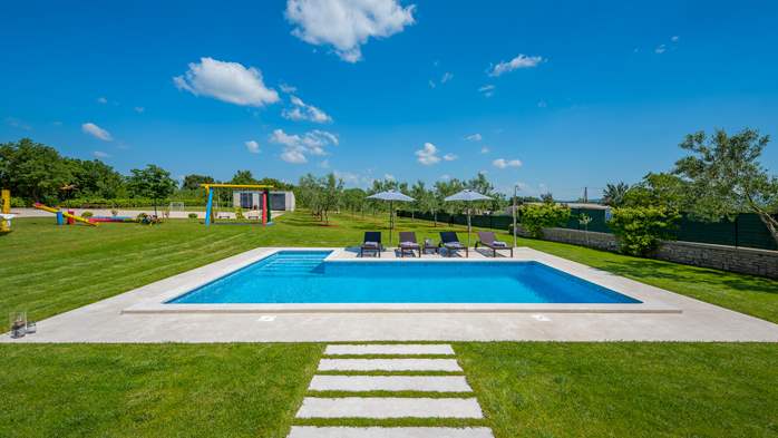 Villa with outdoor pool, garden and playground for children, 12