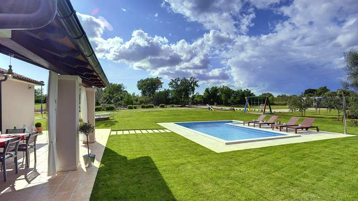 Villa with outdoor pool, garden and playground for children, 14