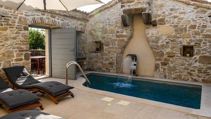 Villa rustica con due camere da letto, piscina, WiFi, BBQ, 5