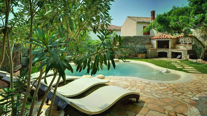 Villa in Ližnjan mit Pool mit Geysir und Whirlpool,Sonnenterrasse, 3