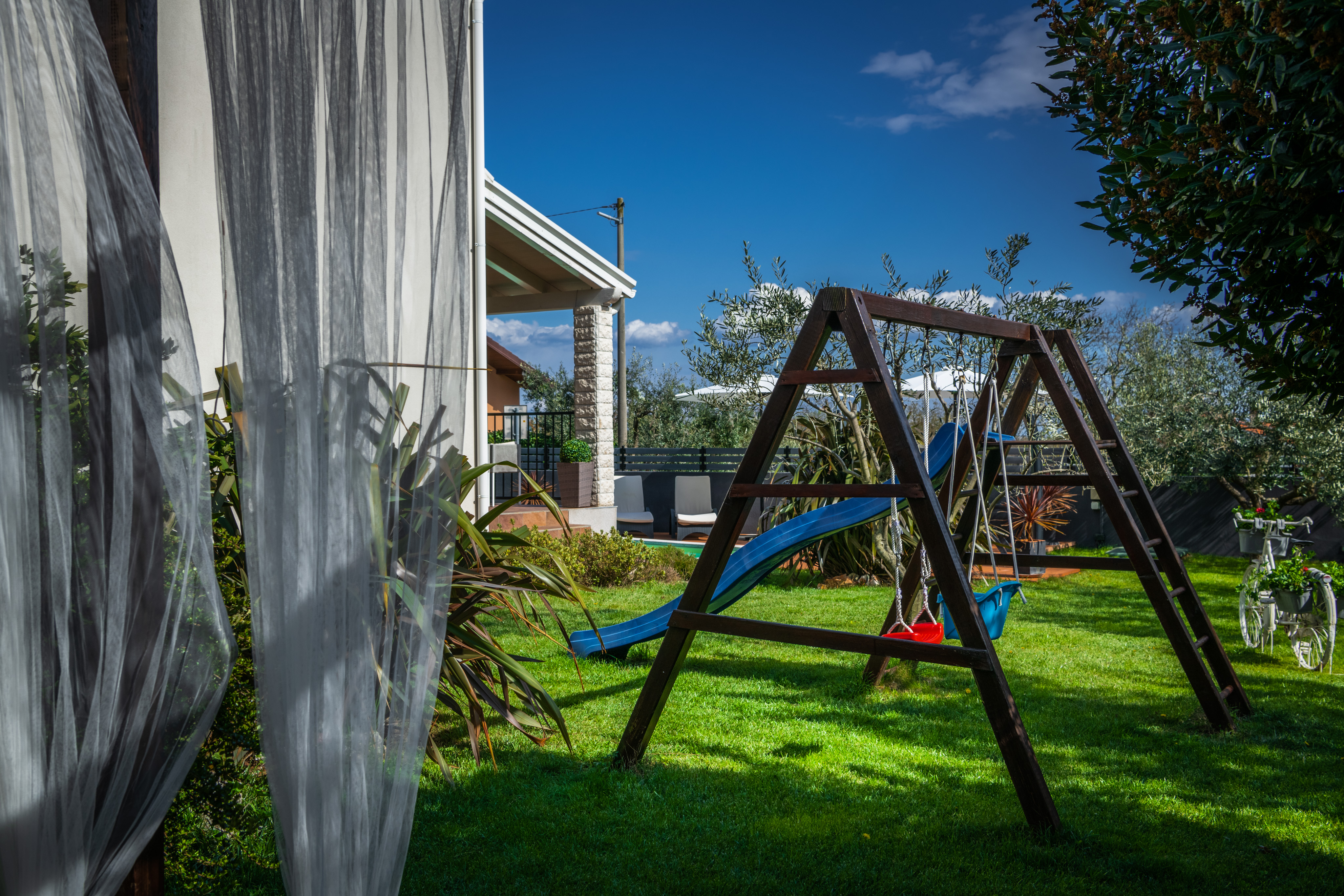 Rustical and charming villa in Krnica with pool, outdoor kitchen