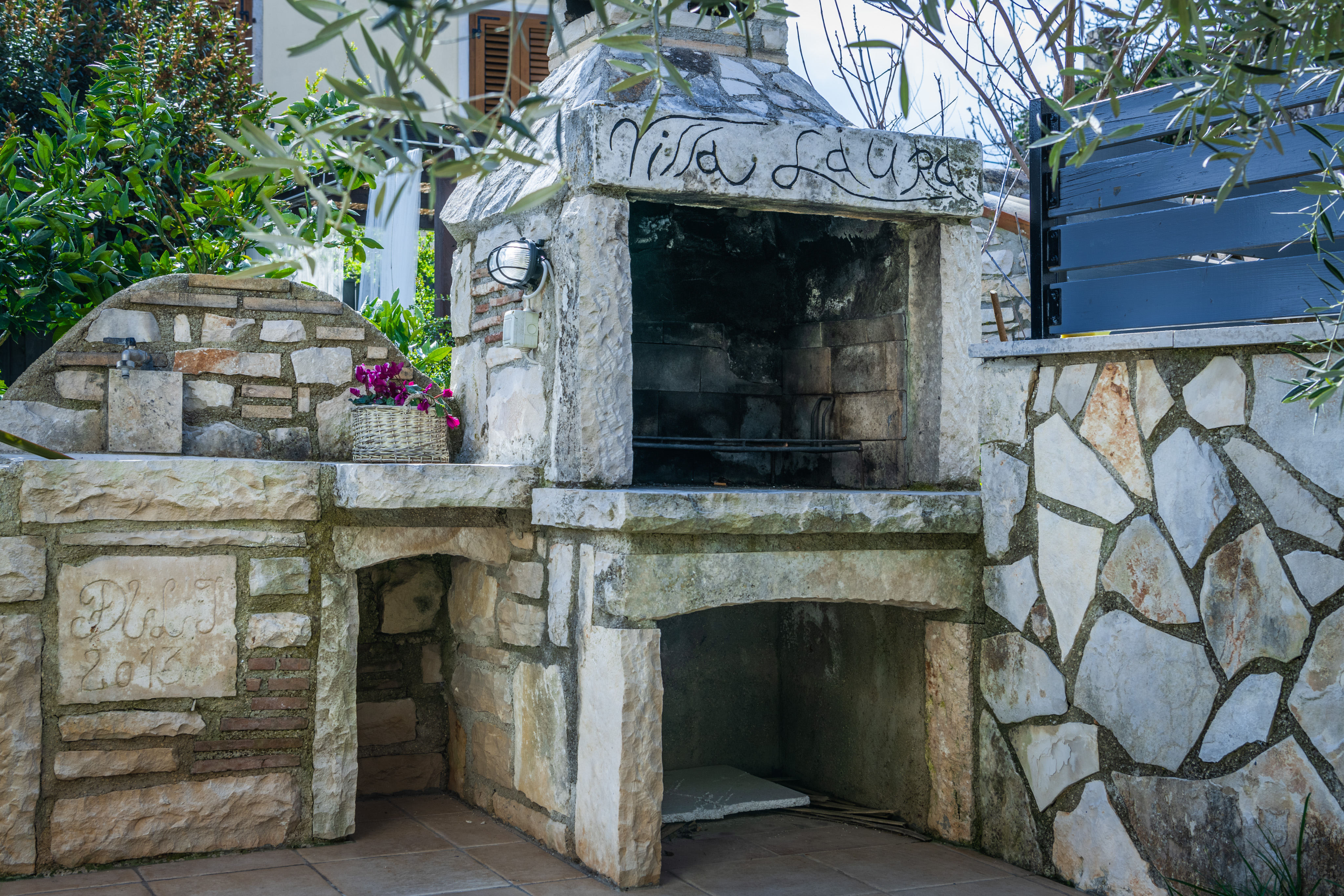 Rustical and charming villa in Krnica with pool, outdoor kitchen