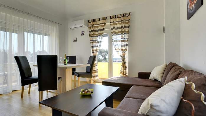 Spacious  apartment with seaview, one sleeping room, AC, WIFI, 1