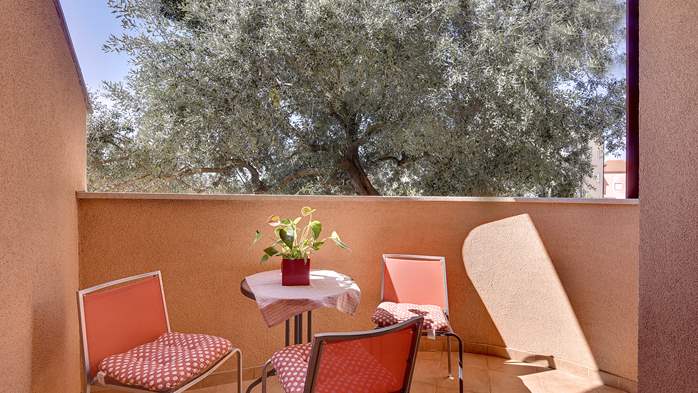 Angenehmes Apartment mit Doppelbett, eigenem Balkon, WLAN, 6