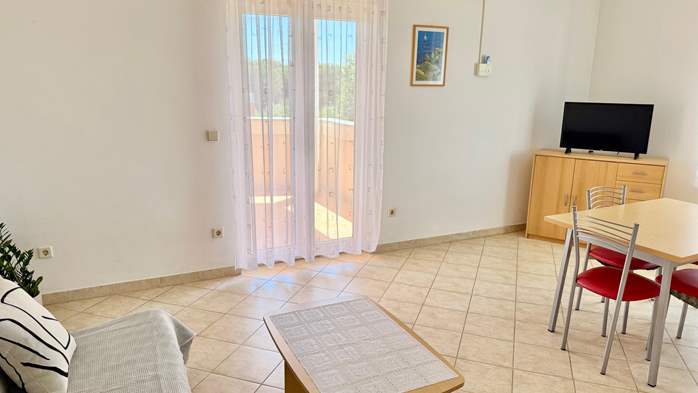 Jednostavno uređen apartman za 4 osobe s privatnim balkonom, WiFi, 2